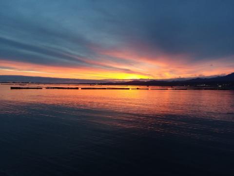 Sunrise in Port Angeles as seen from Ediz Hook